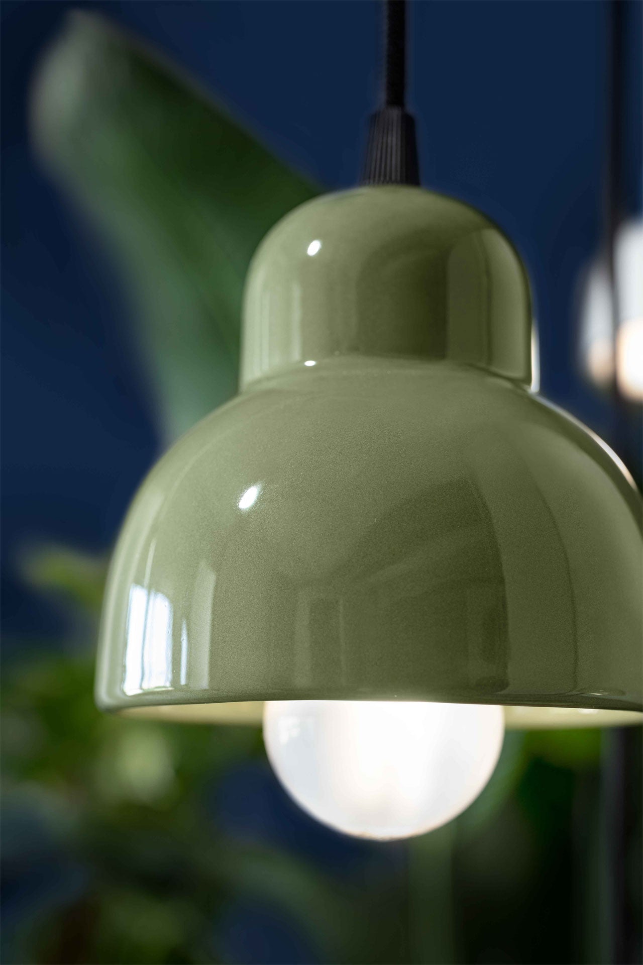 green small hanging light Breakfast Dining in glossy ceramic