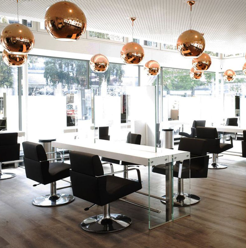 Copper Pendant Sphere lights & lamps, Metallic glossy copper Ball lights, Glass globe lights glossy reflective glass