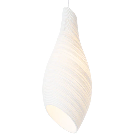 White recycled Sustainable hanging light by Scraplights