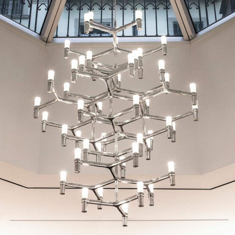 Chrome large Italian Chandelier by Nemo 