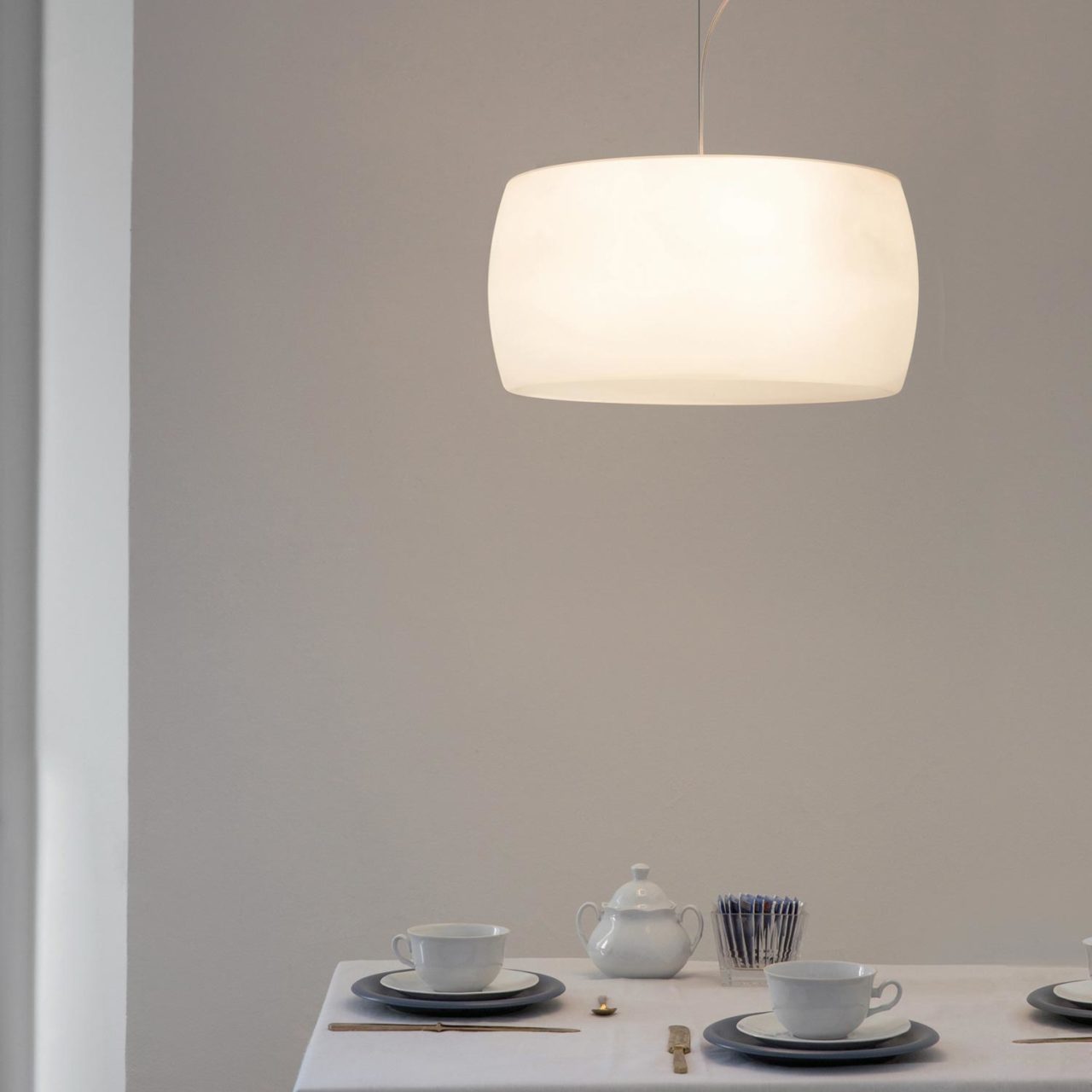 white Glass pendant by Nemo, Italy