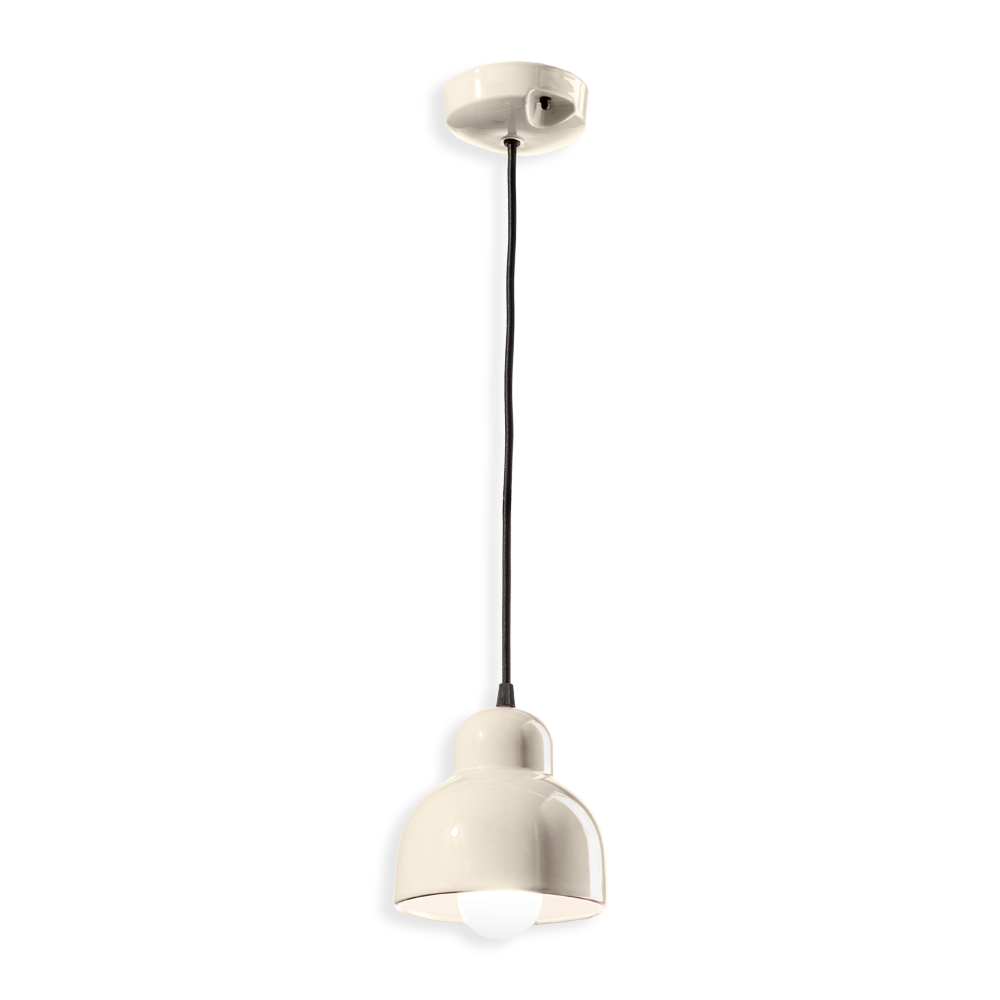 Cream White Ceramic pendant light Art Deco Style 