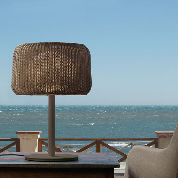 European rattan Outdoor Table lamp