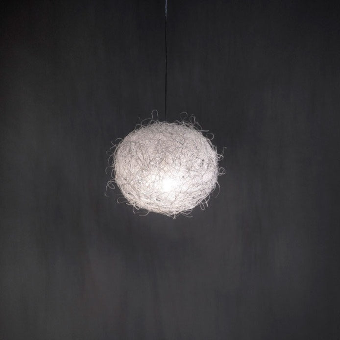 White ball hanging light home 