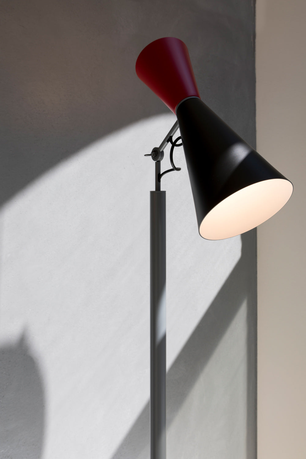 Modern sleek Red & Black Adjustable Designer Floor lamp