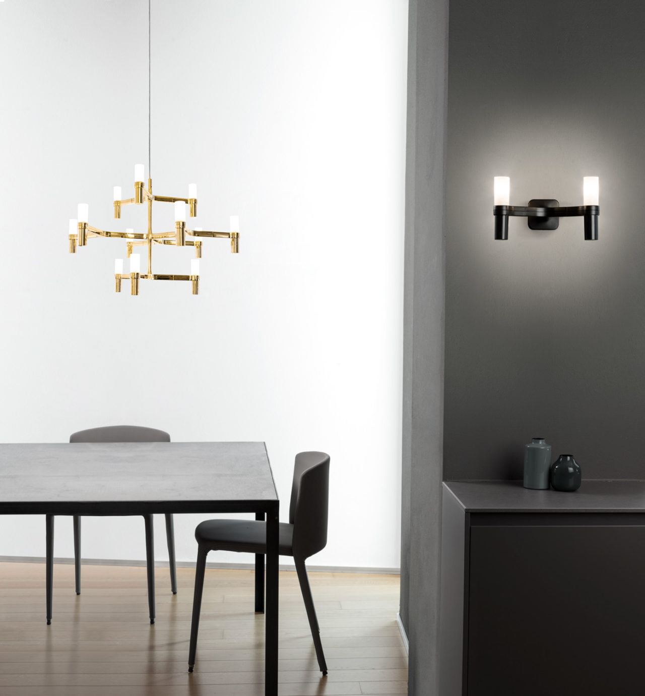 Dining Table Sleek hanging light BY Nemo Italy