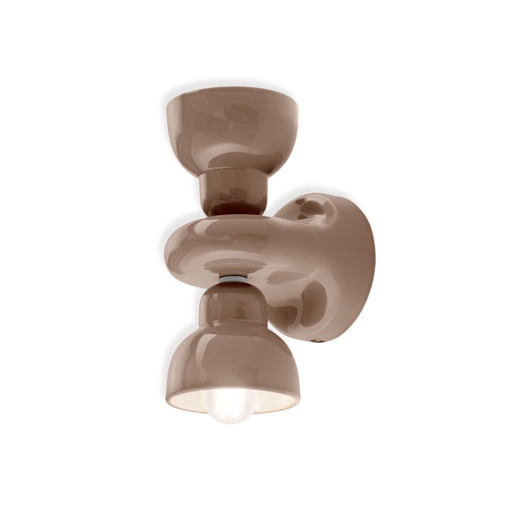 Mocha brown ceramic wall light master bedroom