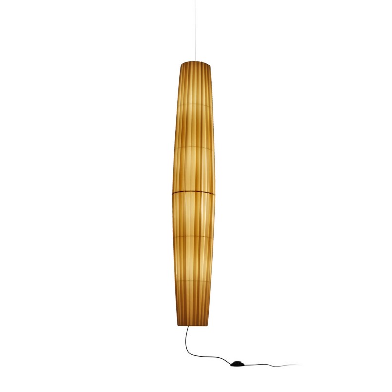 TALL beige fabric CEILING HANGING LAMP