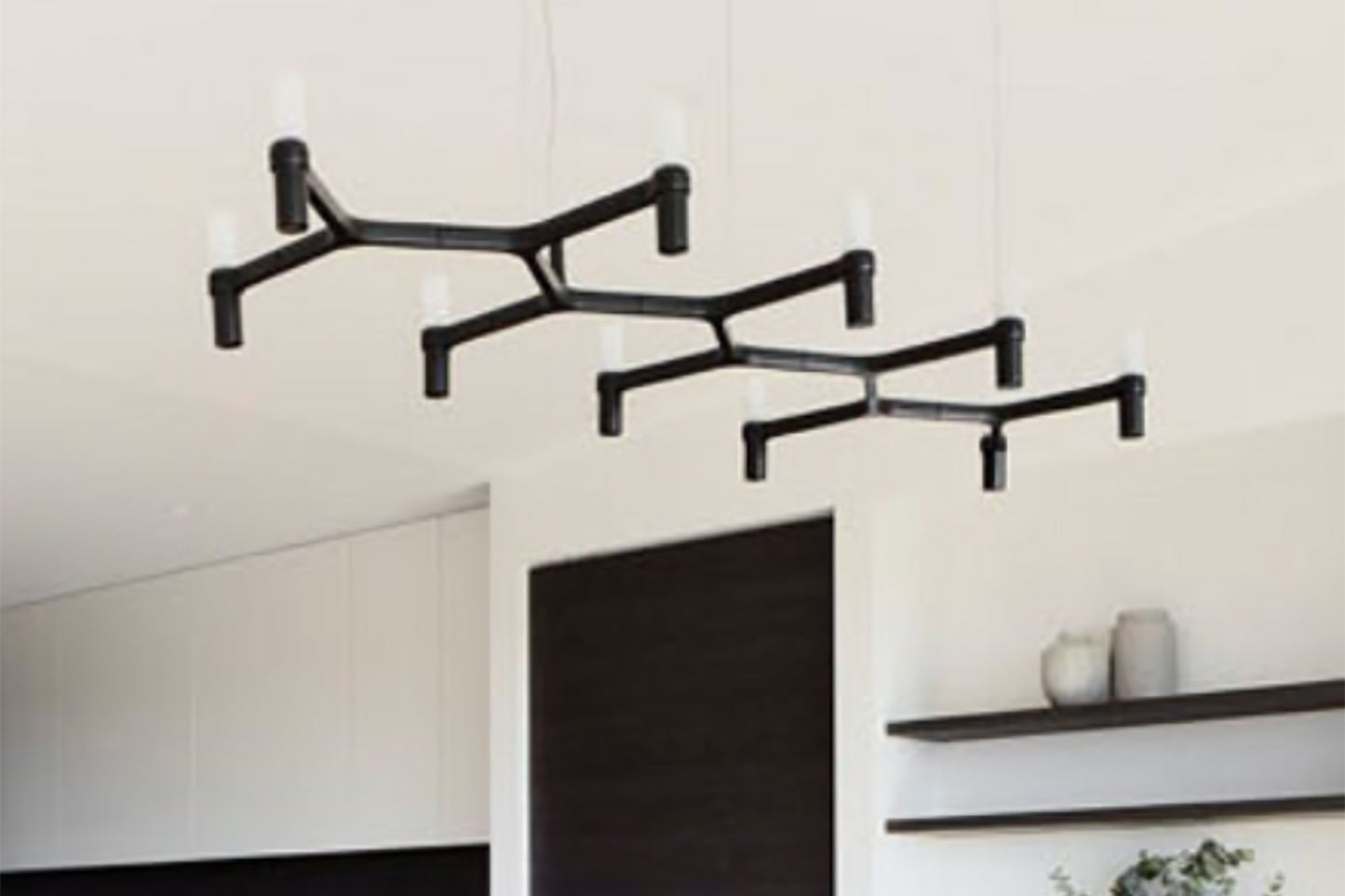 Black linear hang rail Pendant light by Nemo