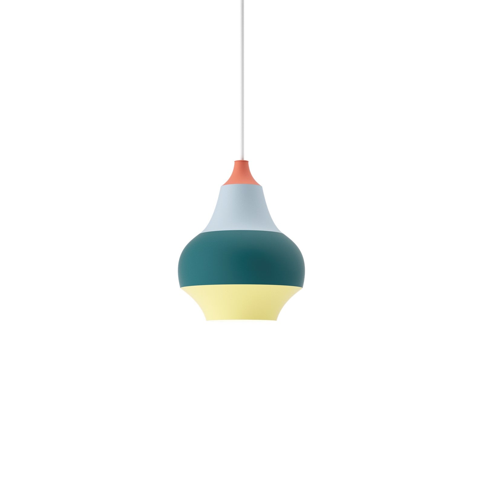 colorful hanging pendant lights for dininig area by Louis Poulsen 