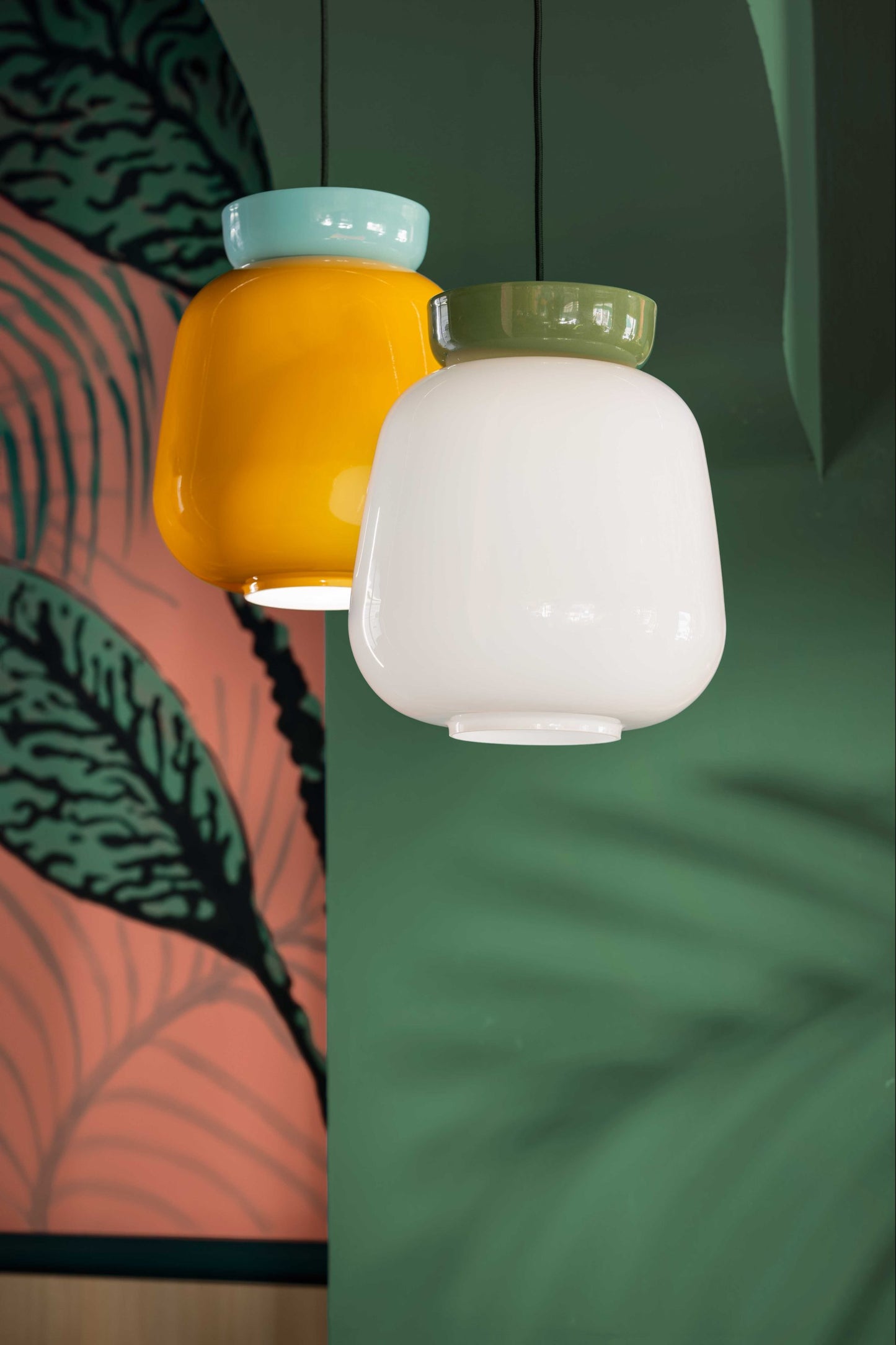 Colourful Tropical pantry home lights Pop yellow white 