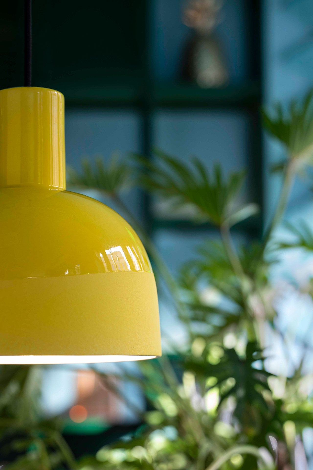 bright yellow colourful  hanging light 