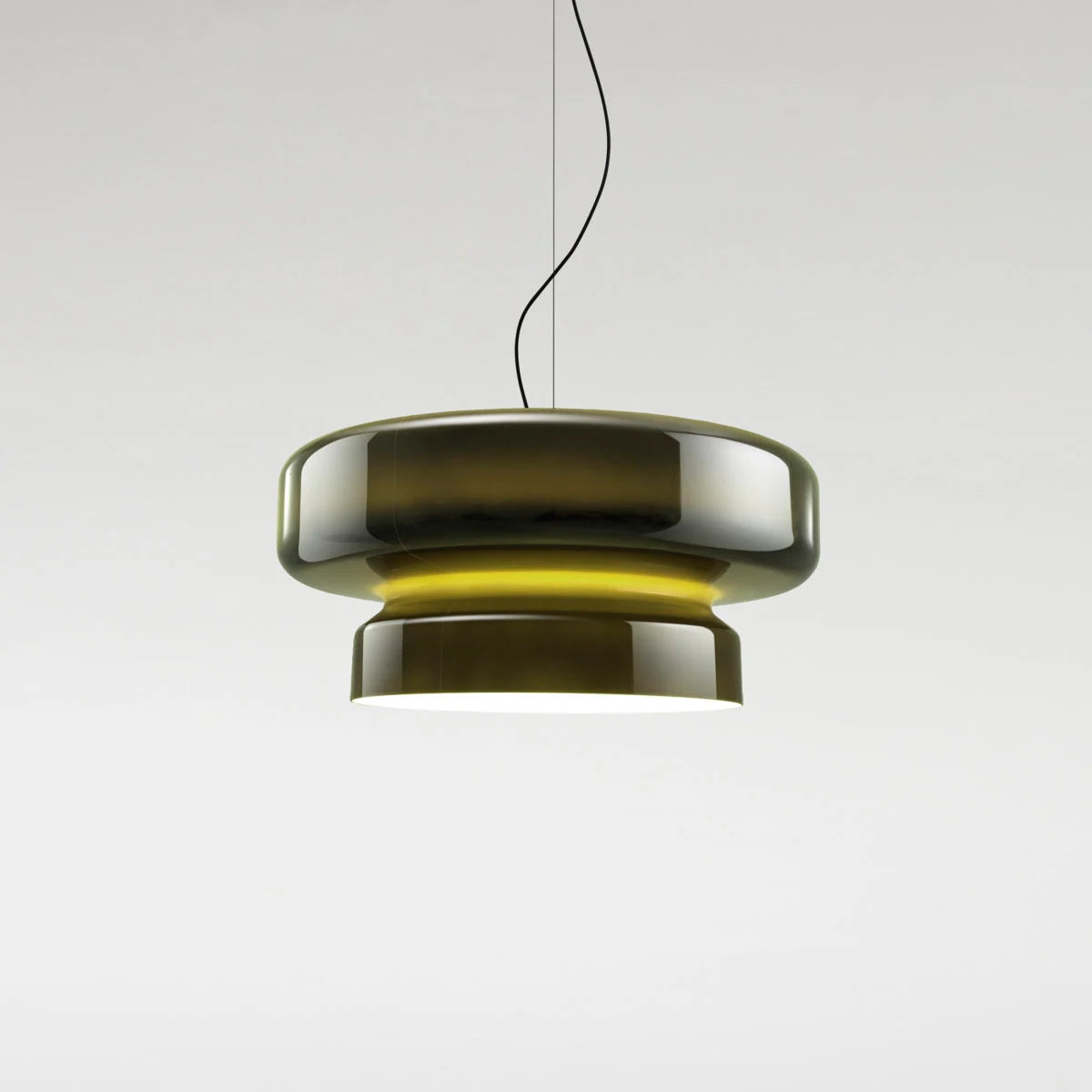 Polycarbonate Pendant light in Green Glossy  finish