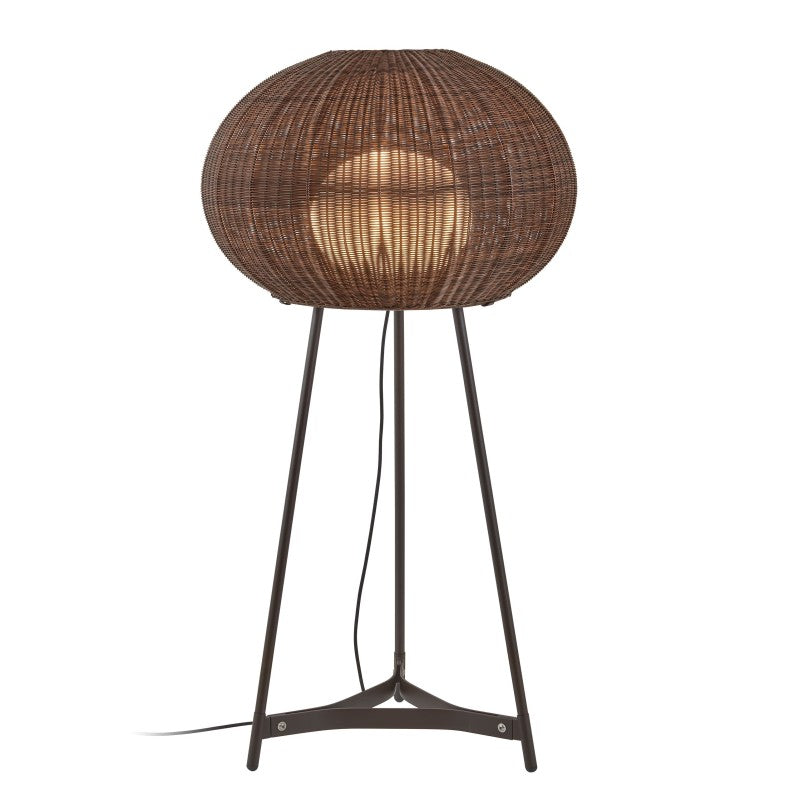 Brown rattan outdoor floor lamp for outdoor 