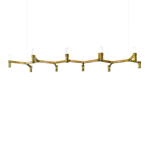 gold brasslinear hang rail Pendant light by Nemo
