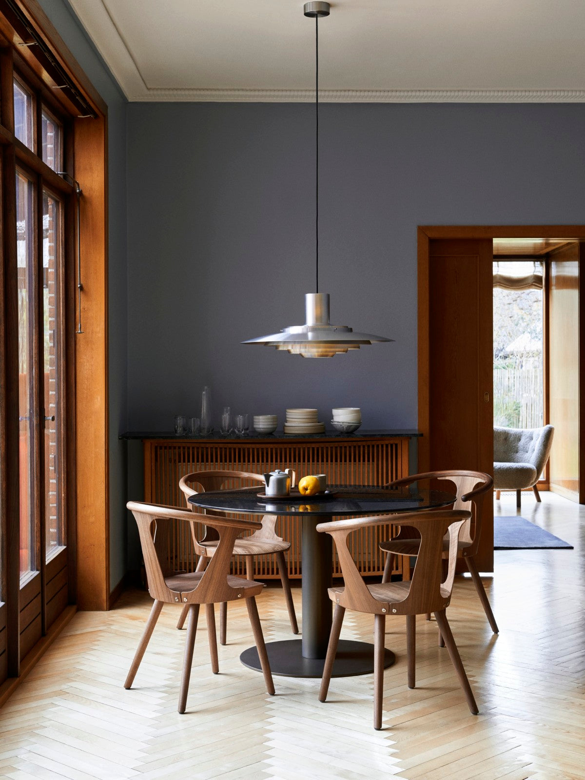 P376 Pendant Lamp by &Tradition – modern Danish design aluminum pendant light for dining room or kitchen island lighting.

