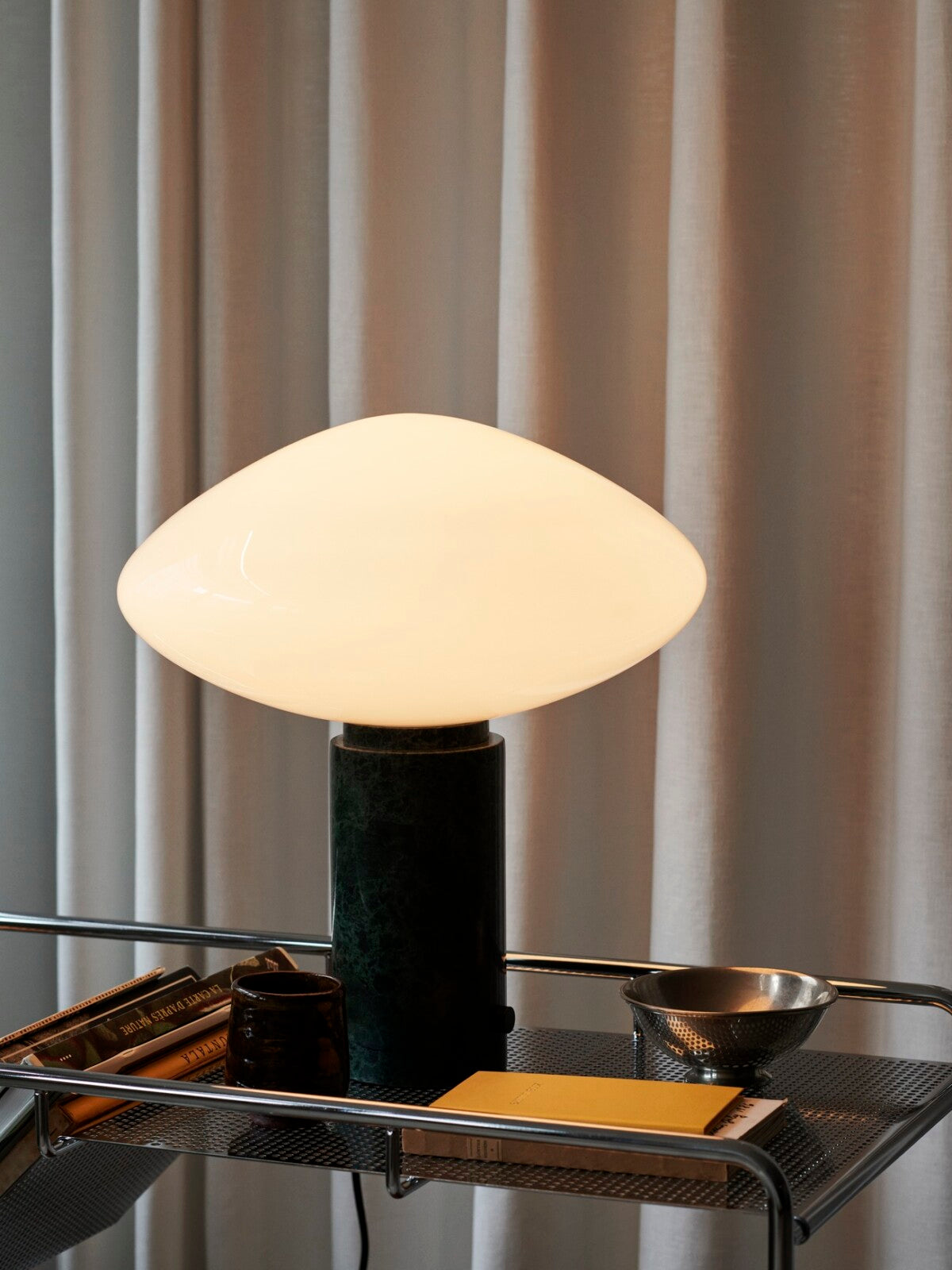 Mist Table Lamp by &Tradition – frosted glass table lamp with elegant, minimalist design, ideal for creating warm, ambient lighting in modern interiors.







