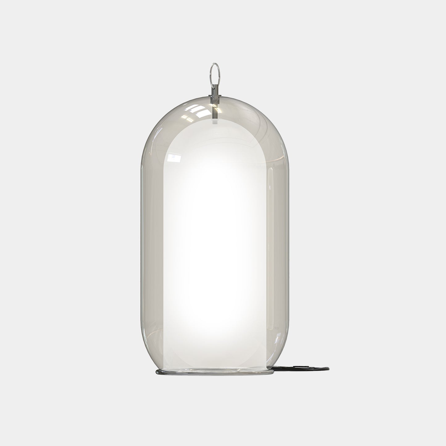 AERON© lamp showcasing handcrafted Italian glasswork on a contemporary base.