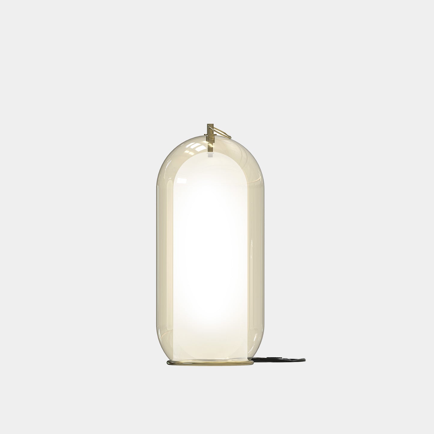 AERON© lamp showcasing handcrafted Italian glasswork on a contemporary base.