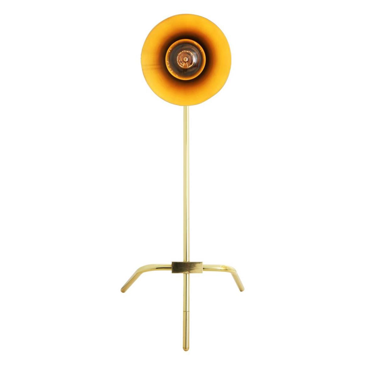 Astana Industrial Adjustable Brass Table Lamp by Mullan Lighting – vintage-style, flexible desk lamp in brass finish, available at Angel Ventures, Mumbai.