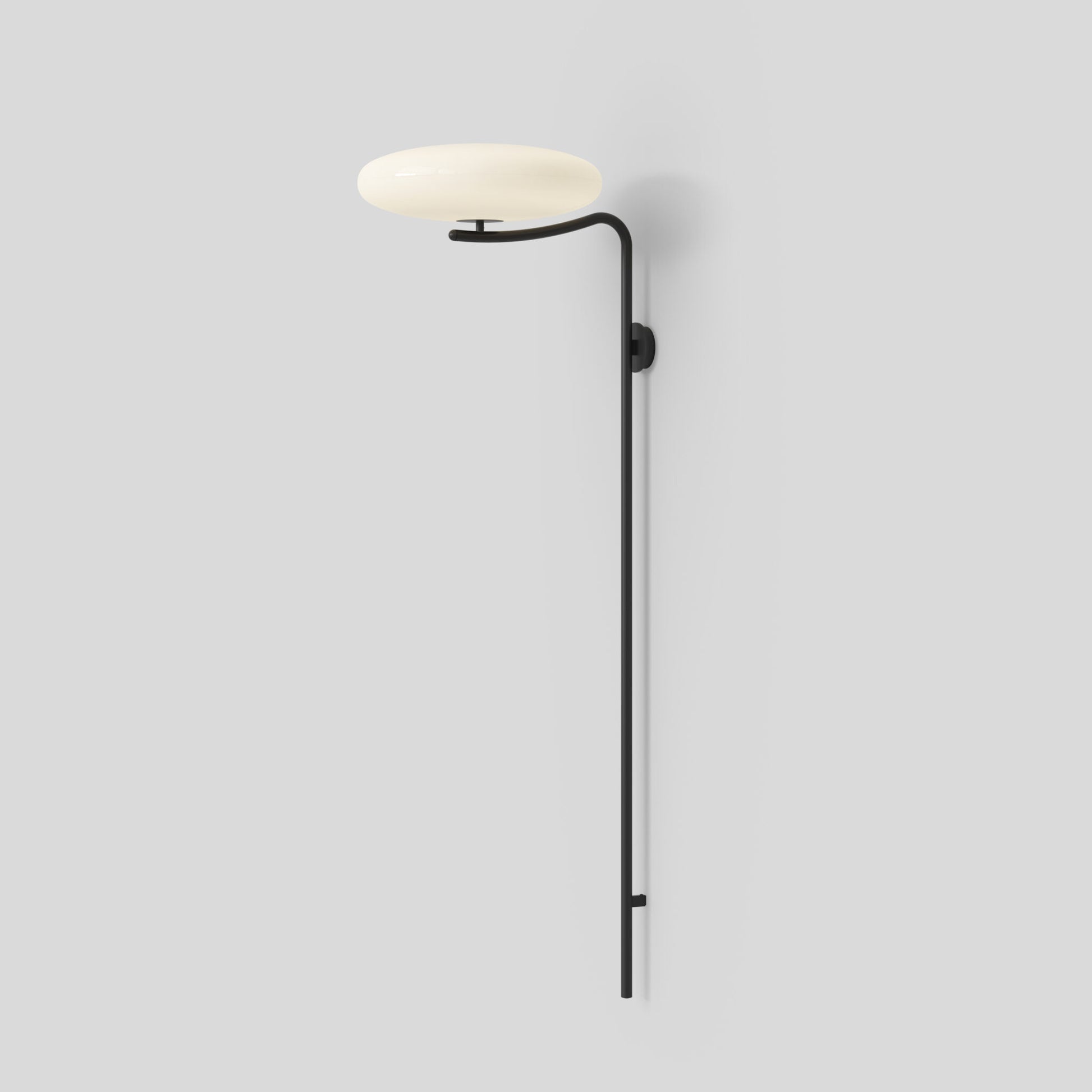 Model 2065 Wall Lamp by Astep – modern minimalist design with opaline shade, elegant aluminum structure, and soft ambient lighting.
