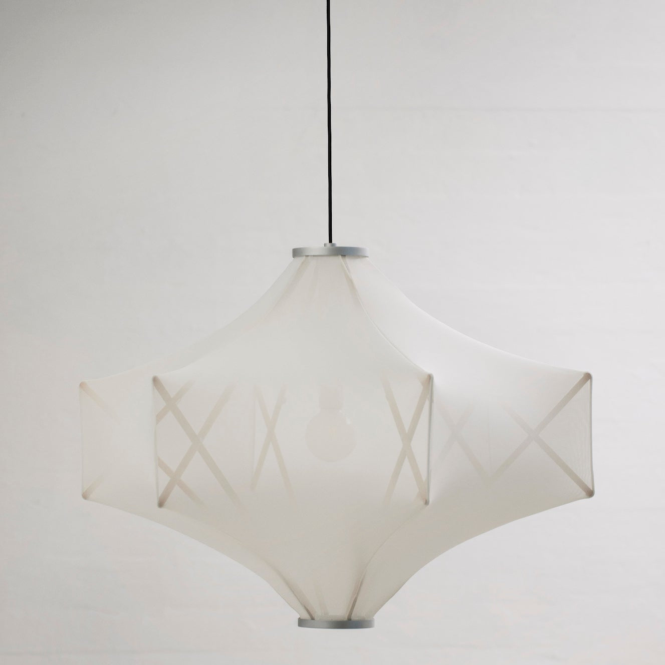 Astep Sopresa Suspension Lamp with layered circular shades in opaline glass and metal, creating soft, diffused light and contemporary elegance.