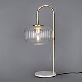Astoria Reeded Table Lamp by Mullan Lighting – classic table lamp with reeded brass base and refined detailing, available at Angel Ventures, Mumbai.
