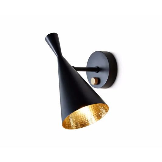 black & handbeaten Brass Wall light for Office 