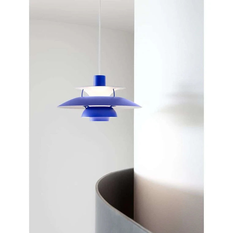 blue metal hanging light