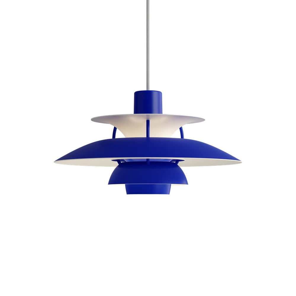 blue metal hanging light