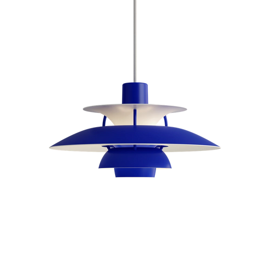 blue metal hanging light