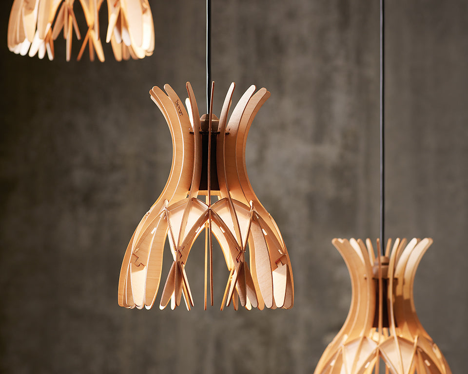 beech wood crafted pendant lights