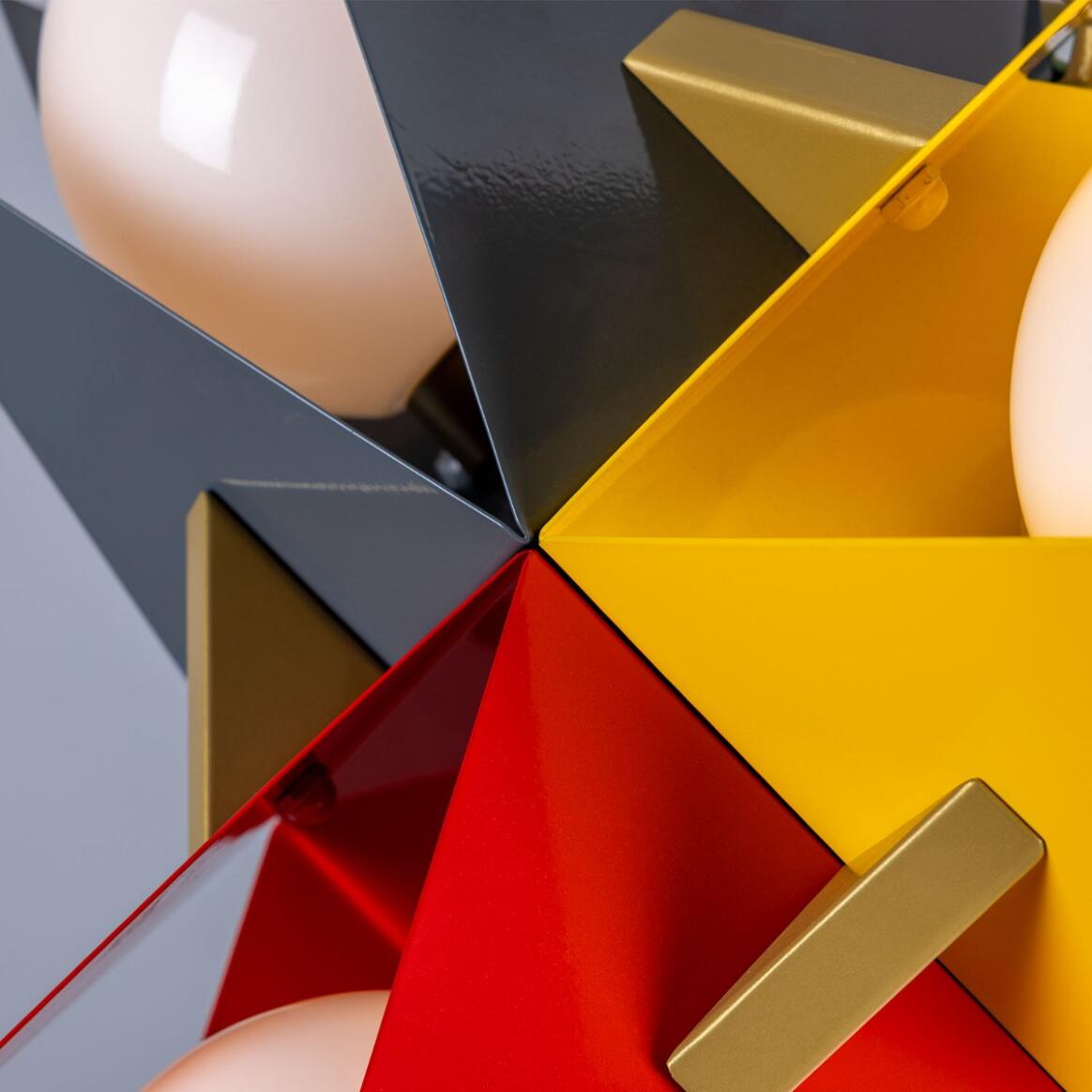 Bisbee Multicolored Chandelier by Mullan Lighting featuring vibrant multicolored shades, artistic chandelier design, and warm ambient lighting for bold interiors.