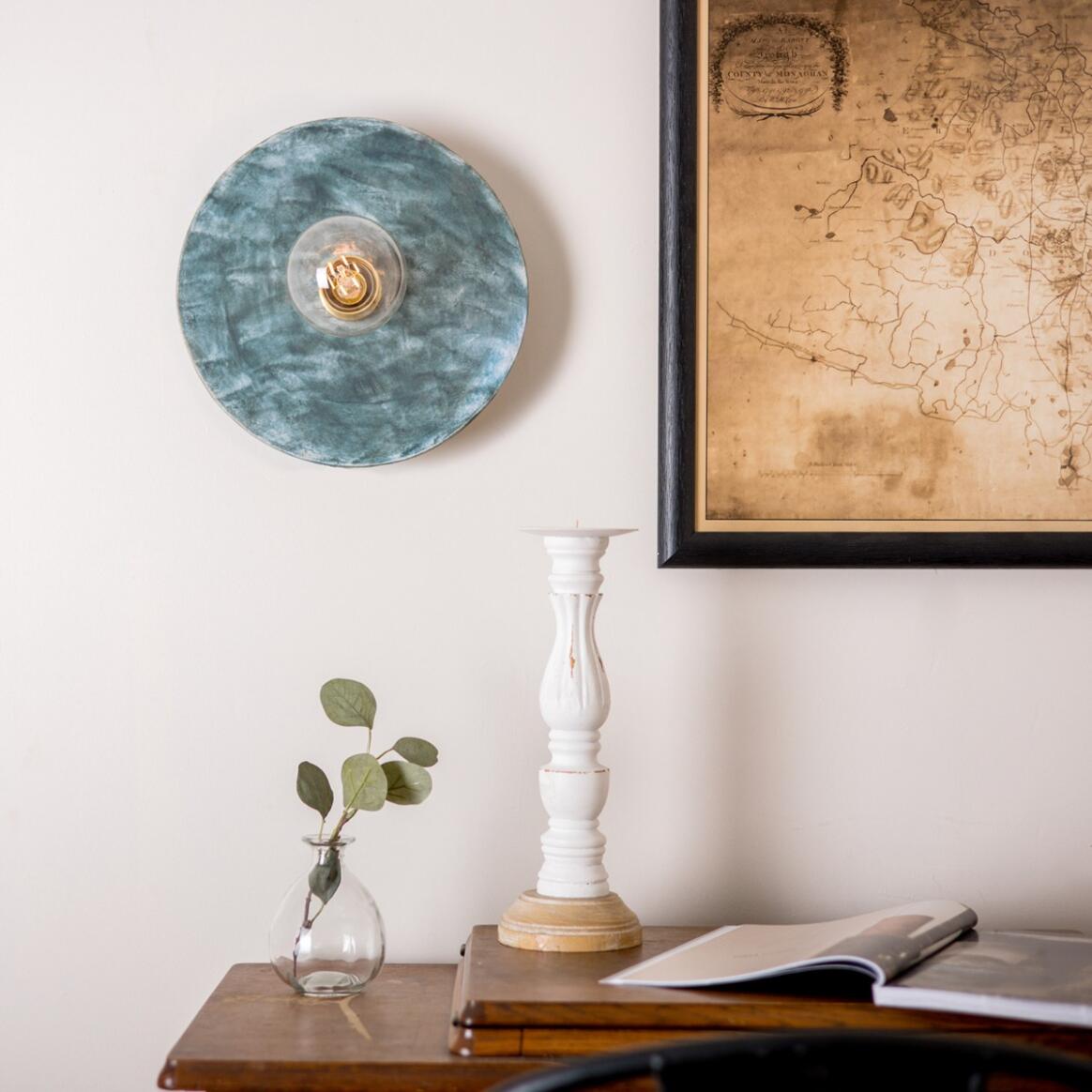 Bog Oak Ceramic Wall Lamp by Mullan Lighting with a unique handcrafted ceramic finish, bringing organic texture and warmth to interior spaces