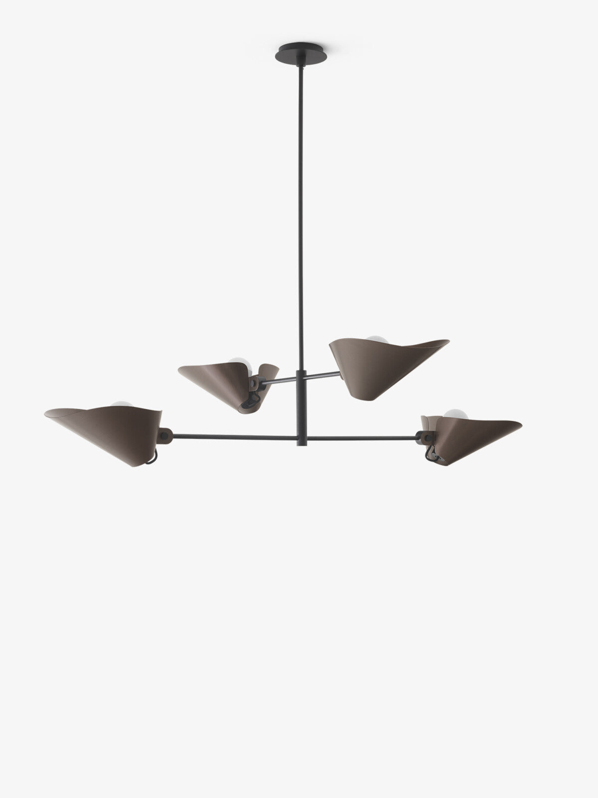 Statement lighting – Bonnet Chandelier by &Tradition with bold curves and layered silhouette for stylish contemporary interiors.

