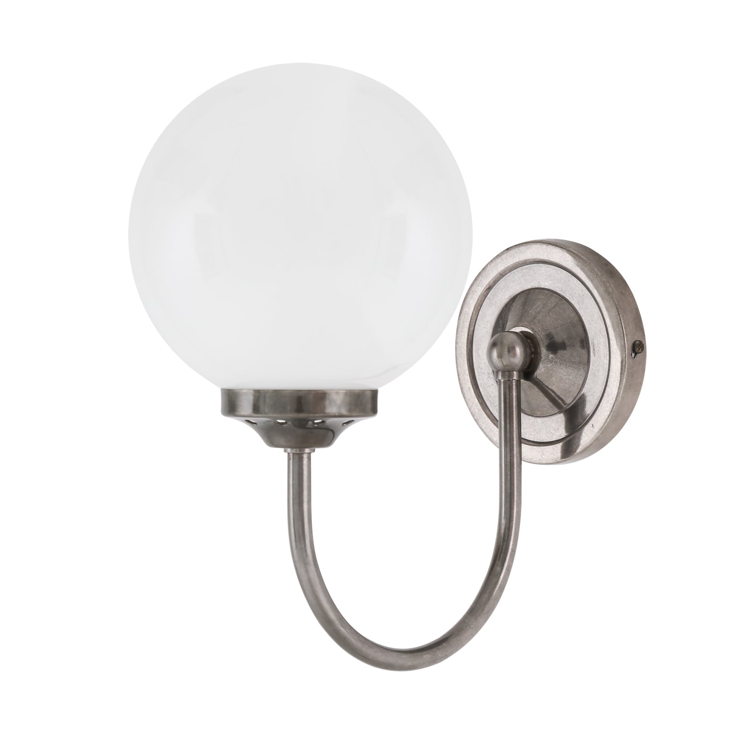 Bragan Glass Globe Wall Lamp by Mullan Lighting with a sleek brass fixture and rounded glass globe, ideal for stylish and ambient interior lighting