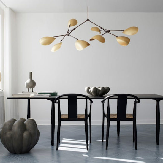101 Copenhagen's Stingray Chandelier with fluid, curved lines and artistic form, perfect for bold, designer spaces.

