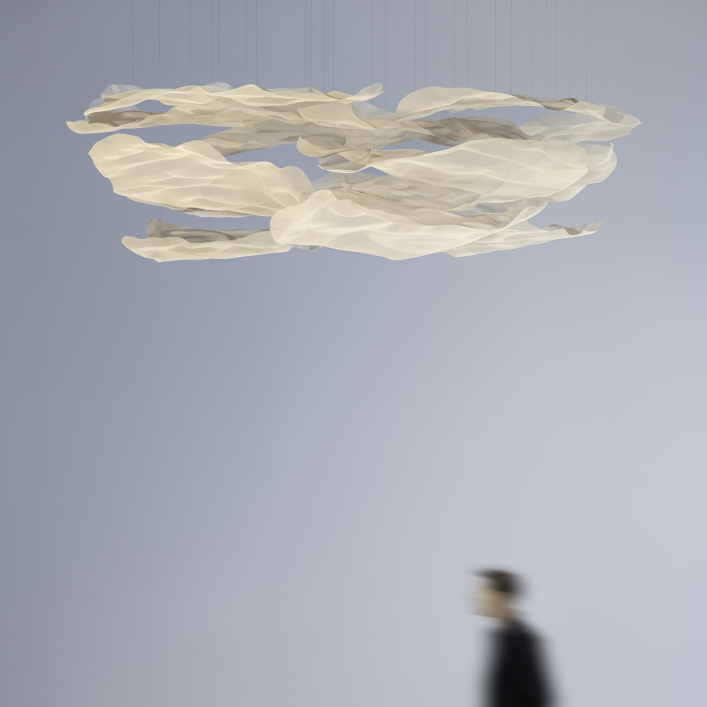 Brétema Pendant Lamp by A Emotional Light featuring a soft, cloud-like design that creates warm, diffused ambient lighting in modern interiors