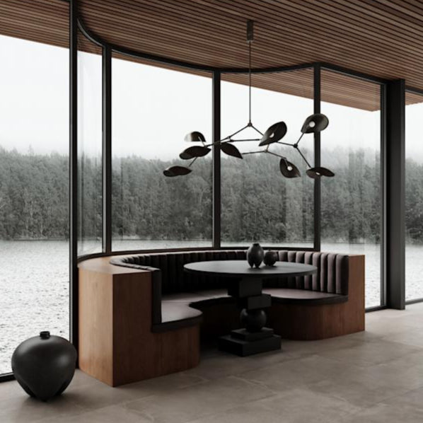 101 Copenhagen's Stingray Chandelier with fluid, curved lines and artistic form, perfect for bold, designer spaces.

