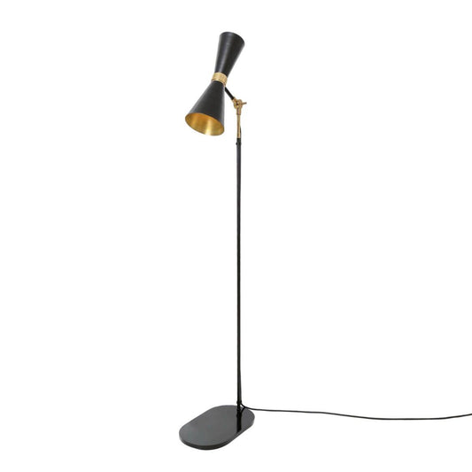 Cairo Floor Lamp by Mullan Lighting featuring a bold dome-inspired shade with elegant brass detailing, ideal for modern and contemporary interiors