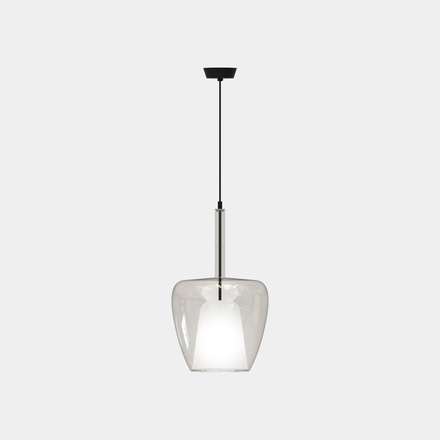 CLOS© lamp showcasing soft ambient light through handcrafted Italian glass.