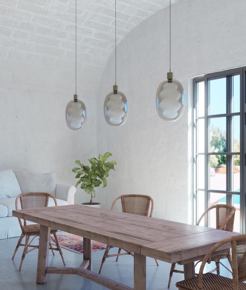 Modern decorative pendant lamp—DALMA© by Cangini & Tucci with refined sculptural form