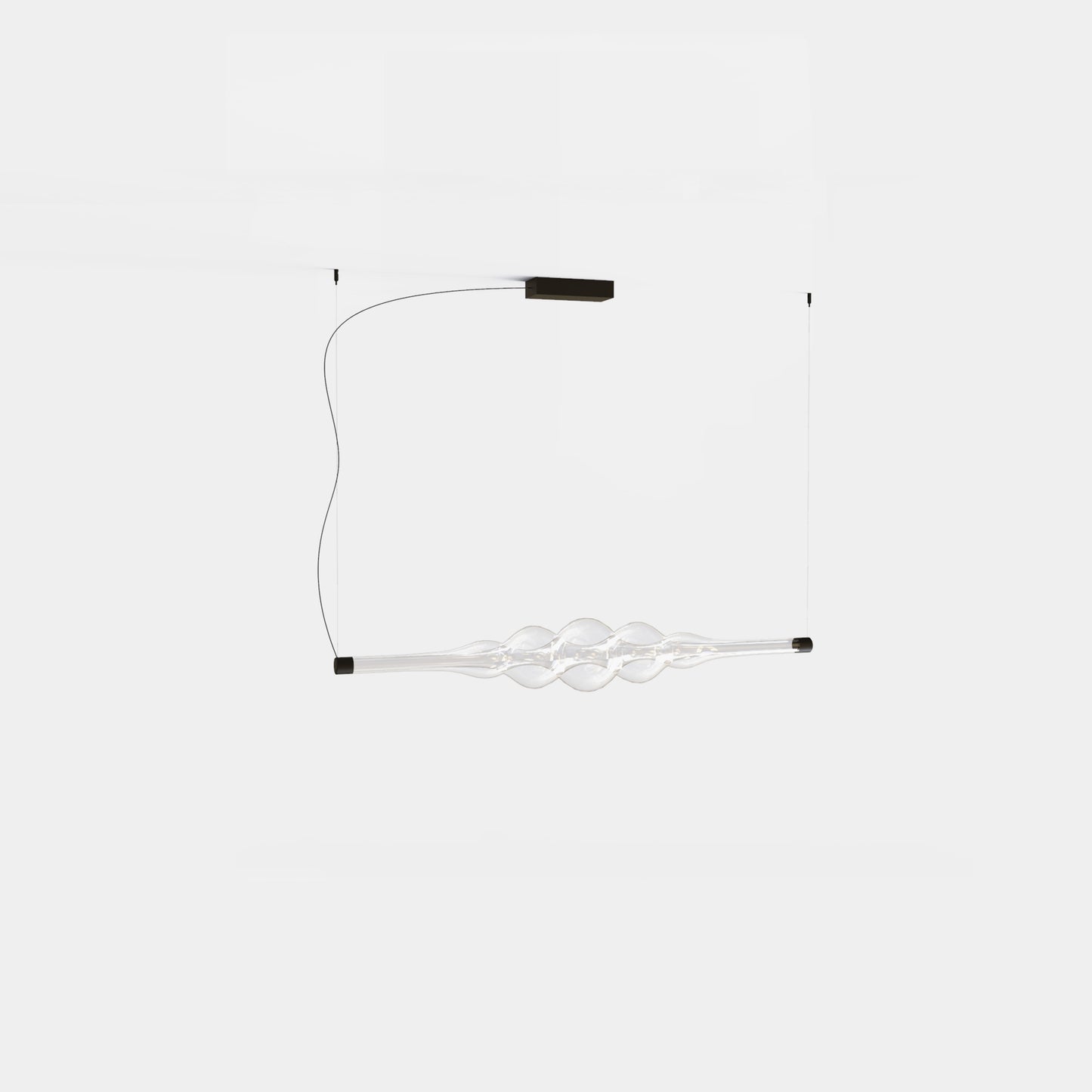 Contemporary Frequency horizontal pendant lamp crafted with artisan glasswork by Cangini & Tucci