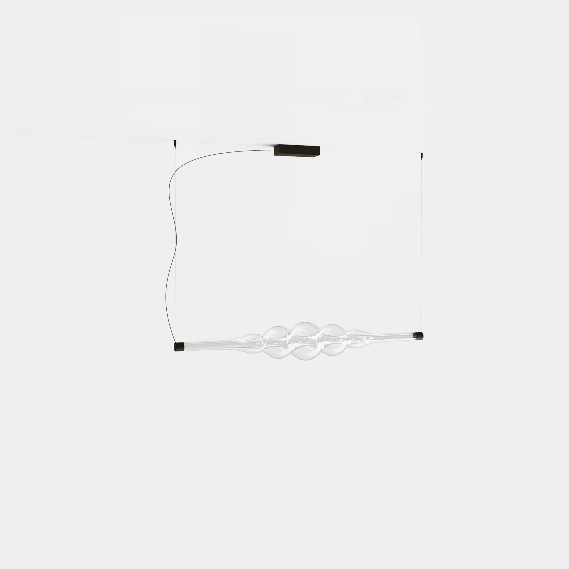 Contemporary Frequency horizontal pendant lamp crafted with artisan glasswork by Cangini & Tucci