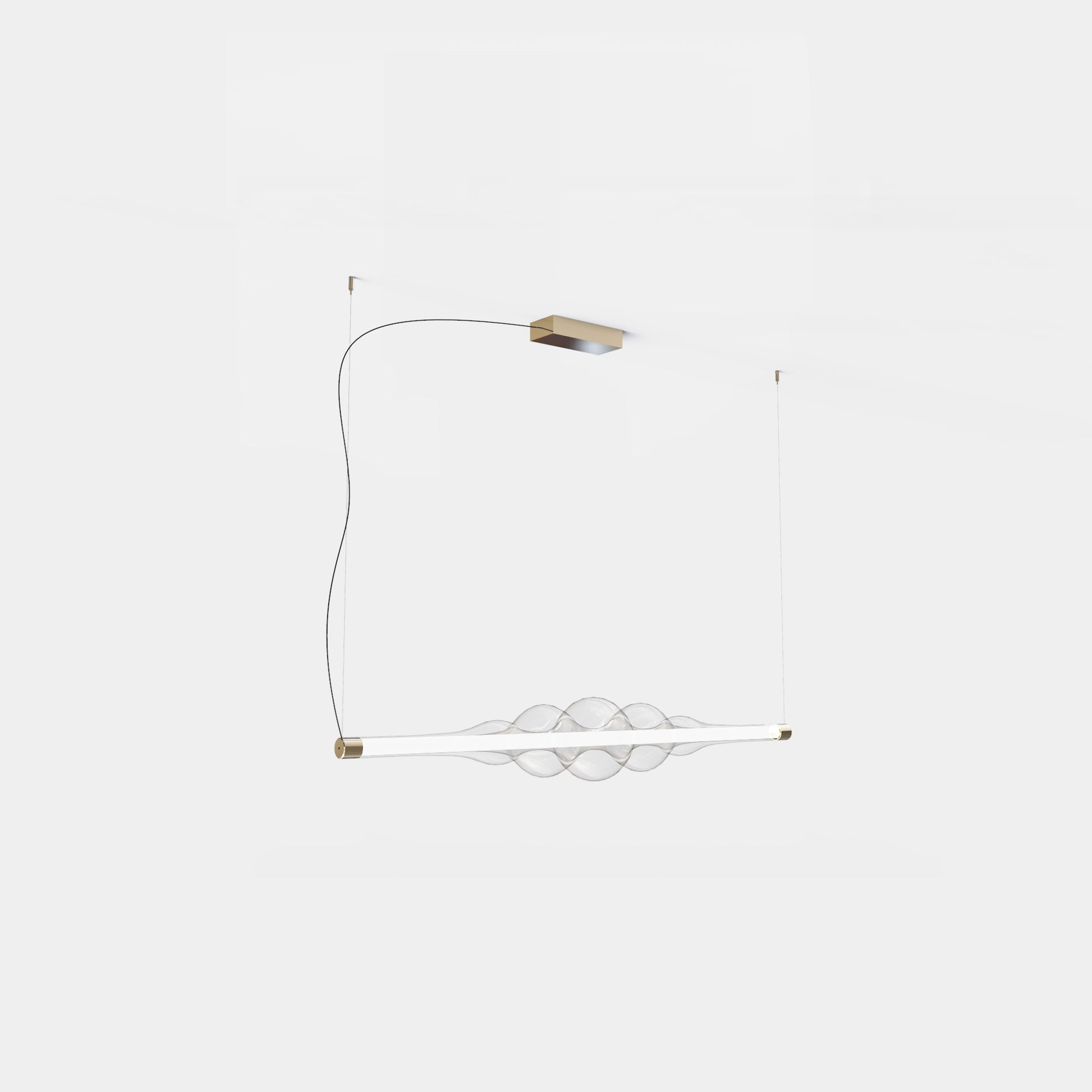 Contemporary Frequency horizontal pendant lamp crafted with artisan glasswork by Cangini & Tucci