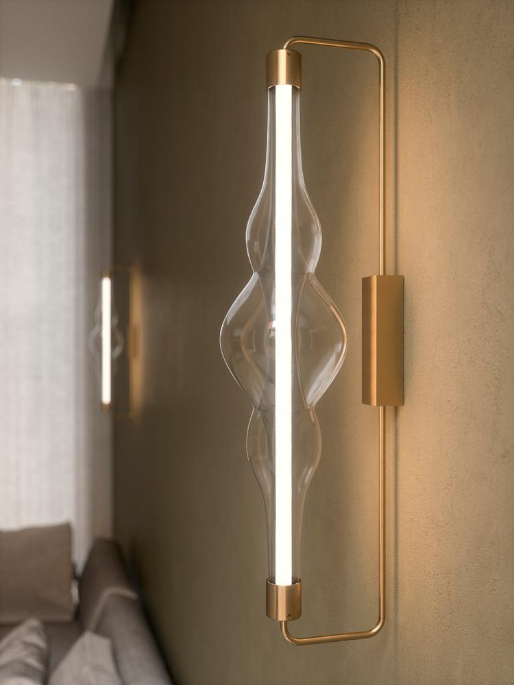 Contemporary table lamp crafted with artisan glasswork by Cangini & Tucci