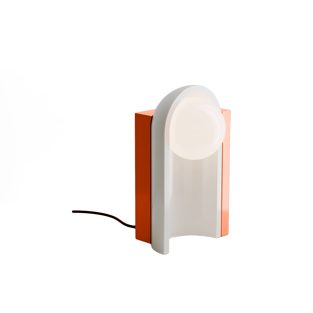 Cleo C2810 White Table Lamp by Ferroluce with handcrafted ceramic design, Italian table lighting for modern interiors.