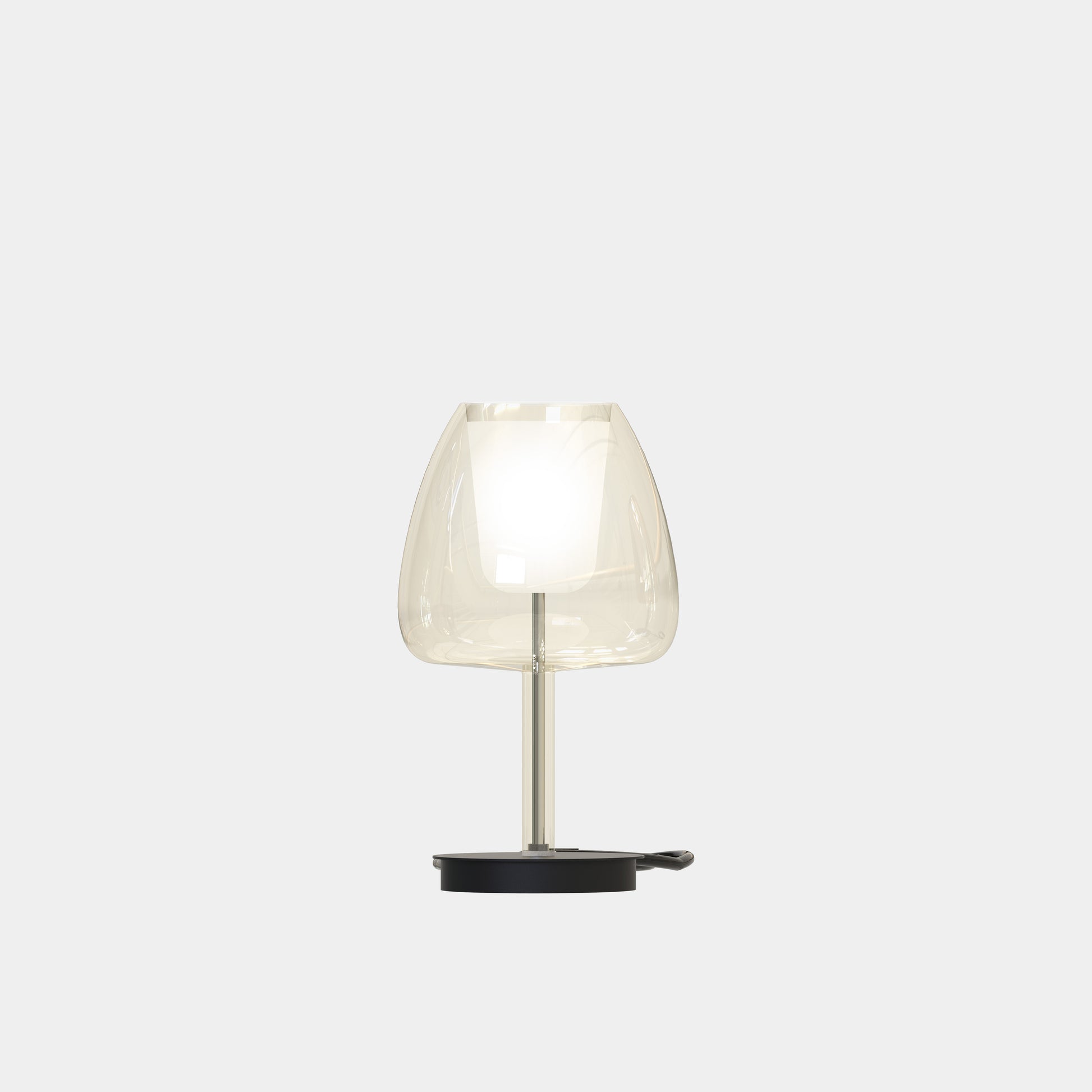 Luxury Italian table lamp—Cangini & Tucci CLOS© featuring elegant rounded glass shade.