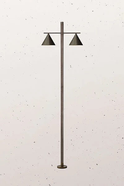 Minimalistic Outdoor Pole lights indoor, small exterior light Bollard, cone Post tall light fixtures, Contemporary lighting rustic outdoor finish, natural finish metal lighting for outdoor, Earthy light fixtures tall poles, exterior bollard floor lamps 