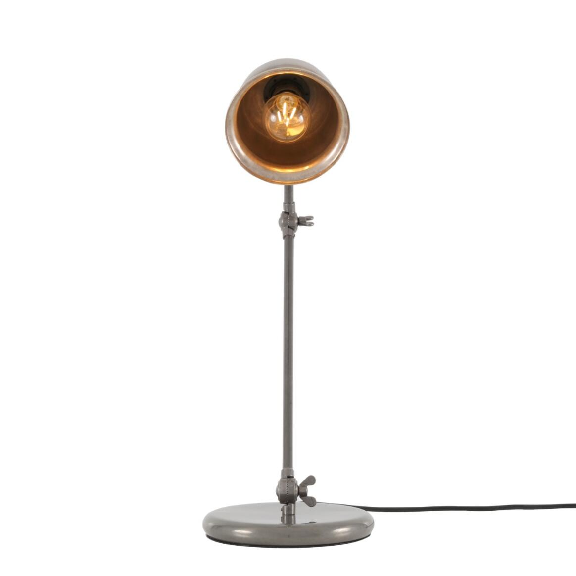 Vintage-style desk lamp with adjustable head on a white background